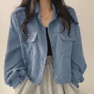 레더자켓 코듀로이 크롭기장 밑단 스트링 셔츠 자켓 스트릿패션