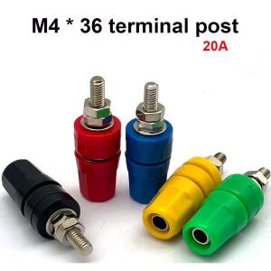 바나나 잭 소켓 바인딩 포스트 플러그 커넥터, M4X36 순수 구리 단자, 4mm, 20A, 1 개, 5 개