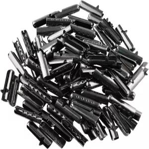 JCBIZ 100pcs 23x4.5mm 메탈 U 로프 스트랩 테일 클립 건 블랙 신발끈 수리 아글렛 팁 - 마모된 또는 외관