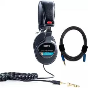 소니 - MDR7506 접이식 전문가용 클로즈드 이어 헤드폰(나일론 브레이드 케이블 포함)