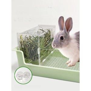 토끼 아크릴 로또 직장 풀통 간편 방지 청소 누출 케이지 탈부착 대용량 잔디꽂이 투명