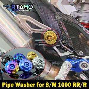 RTAMO Gr5 티타늄 볼트 와셔 배기 파이프 장식 가스켓 BMW S1000RR R1250GS F850GS 적합