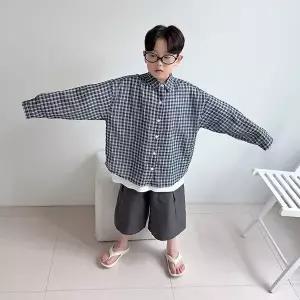 버니파우더 기획)밀크체크남방 맘커플룩 26여름