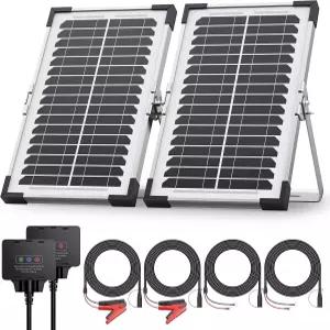 15W 태양광 배터리 유지보수기 스마트 컨트롤러가 장착된 2PCS 7.5W 12V/24V 방수 충전기 12V LiFePO4 덤프