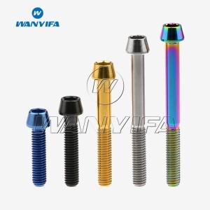 Wanyifa 티타늄 볼트 M5 x 9 16 18 20 25 30 35 40 45 50 55 60mm 알렌 키 테이퍼 헤드 나사 자전거 줄기