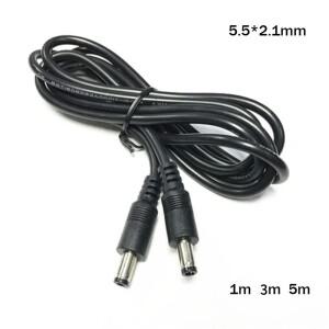 DC 이중 남성 연장 케이블 1M 3M 5M 5.5x2.1mm 남성-남성 플러그 12V 5V 24V 전원 어댑터 코드 가정용 CCTV