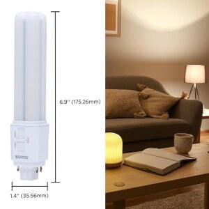 SATCO LED S29855 32W 바이패스 PL 9W 2700K 26W 램프 등가 CCT 밸러스트 3000K 18W 120 선택 베이스 4000K U2013 G24D 가능 부품 2핀 6팩 277V 타입 3500K