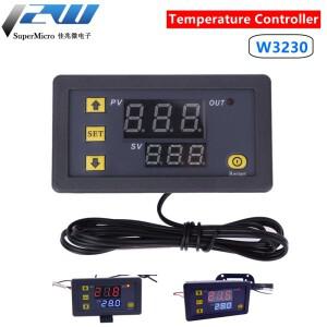W3230 12V 24V AC110-220V 프로브 라인 20A 디지털 온도 제어 LED 디스플레이 조절기 열냉각 기기 포함