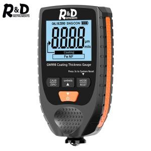 R D GM998 자동차 페인트 코팅 두께 게이지 전판 금속 테스터 미터 0-1500um Fe 및 프로브