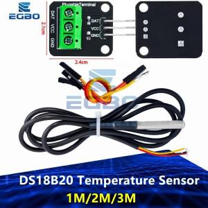 DS18B20 온도 센서 모듈 키트 방수 100CM 2 디지털 케이블 Arduino 용 스테인레스 스틸 프로브 터미널 어댑