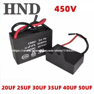 2PCS CBB61 450vac 팬 시동 커패시터 450V 20U 25U 30U 35U 40U 50U