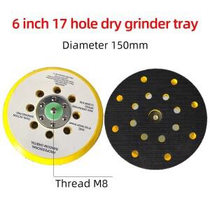 17홀 150mm Dam6 에어 폴리싱 샌더 백 플레이트 브러시드 훅앤루프 샌딩 디스크 패드 M8 나사 및