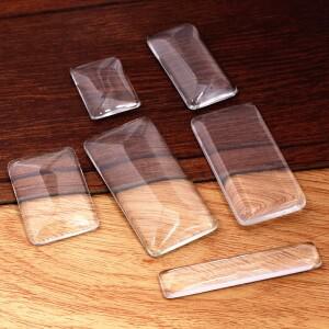 10x50mm 25x50mm 18x25mm 23x33mm 19x38mm 24x48mm 직사각형 플랫 백 투명 유리 카보숑, 고품질, 도매 프로