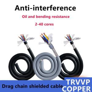 높은 유연한 차폐 드래그 체인 케이블, TRVVP 2-40core 26-11AWG 접이식 내유성 CNC 공작 기계 신호 제어