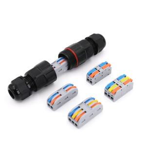 CDF-200 2입력2출력 IP68 방수 단자대커넥터, 6mm² 구리 냉간 압착식 빠른 연결, 실외 및 지하용