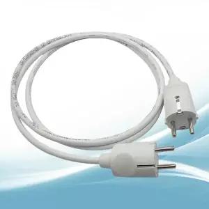 호환 넷코지 16A 250V 남성-남성 소켓 2m 화이트 연장 전원 코드 케이블 전선가리개 실내외 사용 가능