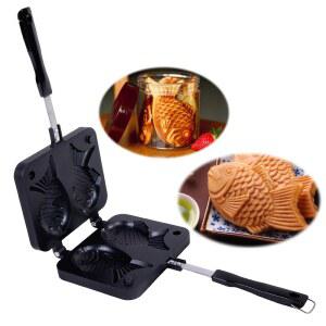 TAIYAKI 물고기 모양의 BAKEWARE 팬케이크 스테인레스 더블 메이커 와플 스틸
