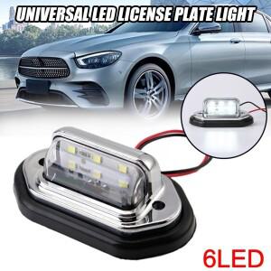 6LED 자동차 번호판 빛 12V-24V 방수 흰색 미등 트럭 밴 SUV RV 램프 보트 플레이트 액세서리 트레일러 라