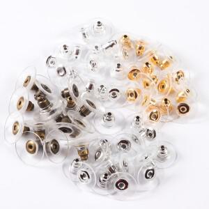 100-200 개몫 고무 귀 백업 스토퍼 Earnuts 스터드 귀걸이 백 용품 DIY 쥬얼리 결과 액세서리 만들기 도매