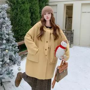 타노스여자 데일리룩 코트 모직 빅 포켓 리버시블 케이프 KUK1