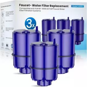 BREAUILL 수도꼭지 정수 필터 교체 핏 PUR 플러스 여과 시스템 RF-9999 3팩과 호환되는 NSF