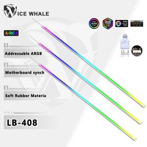 ICE Whale LB-408 5V 3핀 어드레서블 ARGB PC 케이스 장식용 라이트 스트립 소프트 러버 소재 레인보우 케