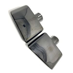 1조각 파이프 160MM/210MM 배기 머플러 팁 티타늄 블랙 304 스테인레스 스틸 자동차 테일 For Audi Benz