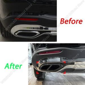 메르세데스 벤츠 GLC 클래스 X254 AMG 2023 + 자동차 테일 아웃렛 프레임 머플러 범퍼 배기관 커버 바디 키