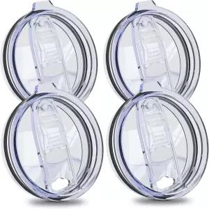 UIRZOTN 20 텀블러 뚜껑 교체 4팩 방수 및 미끄럼 방지 슬라이딩 실리콘 커버 빨대 BPA 프리 여행용 커피