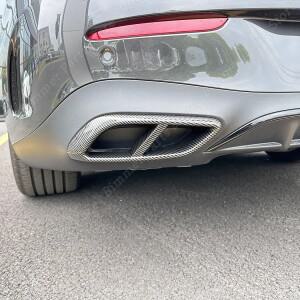 메르세데스 벤츠 CLE 쿠페 C236 2024 + AMG 하부 머플러 스티커 수정 글로스 블랙 용 자동차 후면 4 배기