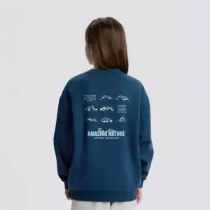 매장정품 내셔널지오그래픽 NATIONAL GEOGRAPHIC KIDS K254USW910 백그래픽 맨투맨 (기모) GREY TEAL 50086