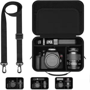 EOS 레벨 T7/R50/R100 및 기타 DSLR 미러리스 카메라와 호환되는 비북스 하드 쉘 케이스 - 조절 가능한