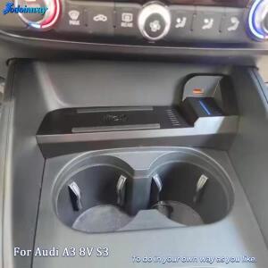 호환아우디 A3 8V S3 2014-2020 충전 패드 휴대폰 홀더에  15W 자동차 무선 고속 모바일 스탠드 액세서리