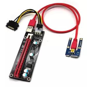 호환 USB 3.0 PCI-E 라이저 카드 PCI 익스프레스 x16 확장기 PCIE 라이저 어댑터 카드 전원 케이블 전선가