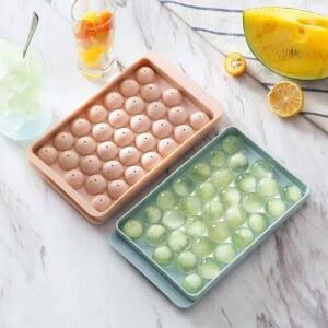 33칸 DIY 제빙기 셀프 뚜껑 큐브 안전 몰딩 가정용 아이스 냉장고용 제작 구형 얼음틀