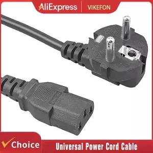 호환 EUUS 플 1.5m 5FT 3핀 18 AWG 60C 250V 범용 전원 코드 케이블 전선가리개 NEMA 5-15P에서 IEC320C13