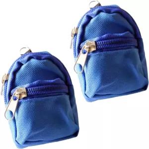 2Pcs 블루 미니 인형 백팩 학교 가방 모델 집 액세서리 1/6 스케일 장식 시뮬레이션 책가방