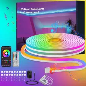 앱 리모컨 IP65 방수 네온 라이트 스트립 실외기 침실 필수품을 위한 DIY 디자인 유연한 LED 게이밍