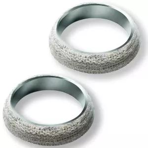 ID 22In/54mm 자동차 배기 매니폴드 개스킷 2Pcs 플랜지 흑연 머플러 커넥터 교체 대부분의 2/8인치 OD