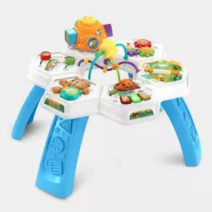 7개의 인터랙티브 플레이 존이 있는 VTech 버즈 및 학습 활동 테이블 파란색