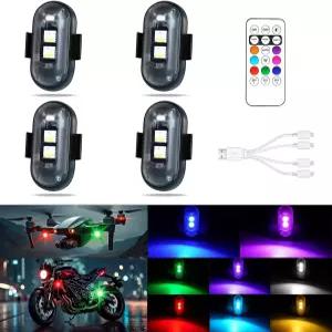 무선 LED 스트로브 조명 원격 USB 충전식 충돌 방지 경고 방수 자동차 모터사이클 드론 항공기 골프 카트