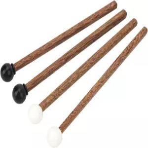 드럼 스틱 스틸 망치 4Pcs 텅 사람용 고무 막대기 나무 손잡이가 있는 퍼커션 6.5인치