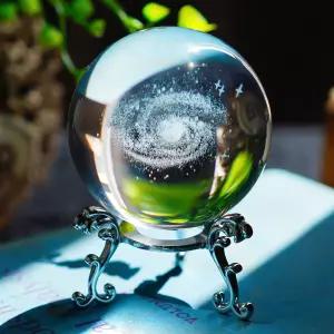 H D 하이알린 도라 2.36인치/60MM 각인 3D 갤럭시 볼 종이 무게 크리스탈 디스플레이 글로브 풀 스피어
