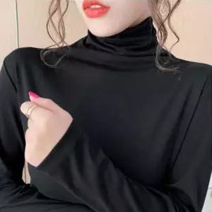 [하프클럽/셀러허브_여성트랜드패션]하프넥 검정 여성티셔츠흰색폴라티 반