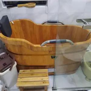 족욕 욕조 원목 반신욕통 찜질탕 개인용 참나무 오크 히노끼 우드 홈스파