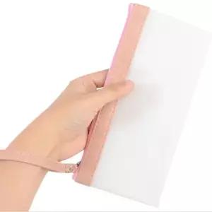 다용도 다목적 휴대용 핑크 투톤 스트랩 파우치 1개 비닐파우치 손잡이파우치