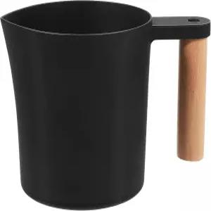 SWETRACE 알루미늄제 왁스 용해 컵 1000ml 대용량 검정색 목재 손잡이 촛불용 도구 캔들 만들기에 최적