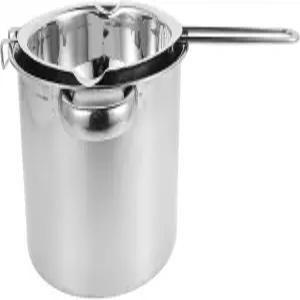 BCOATH 스테인리스제 캔들 포트 1세트 1000ml 용해 20cm 더블 핸들 내열성 휴대성이 좋다 금속 냄비 공예