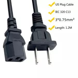 호환 미국 미국 플 전원 케이블 전선가리개 프린터 IEC C13 전원 공급 장치 PC TV 모니터용 전기 연장 코드