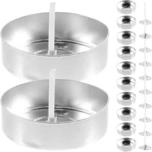 Holibanna 알루미늄 캔들 만들기 키트 금속제 박스 티라이트 홀더 38×14mm 4시간 연소 쉘 50개 8시간 심